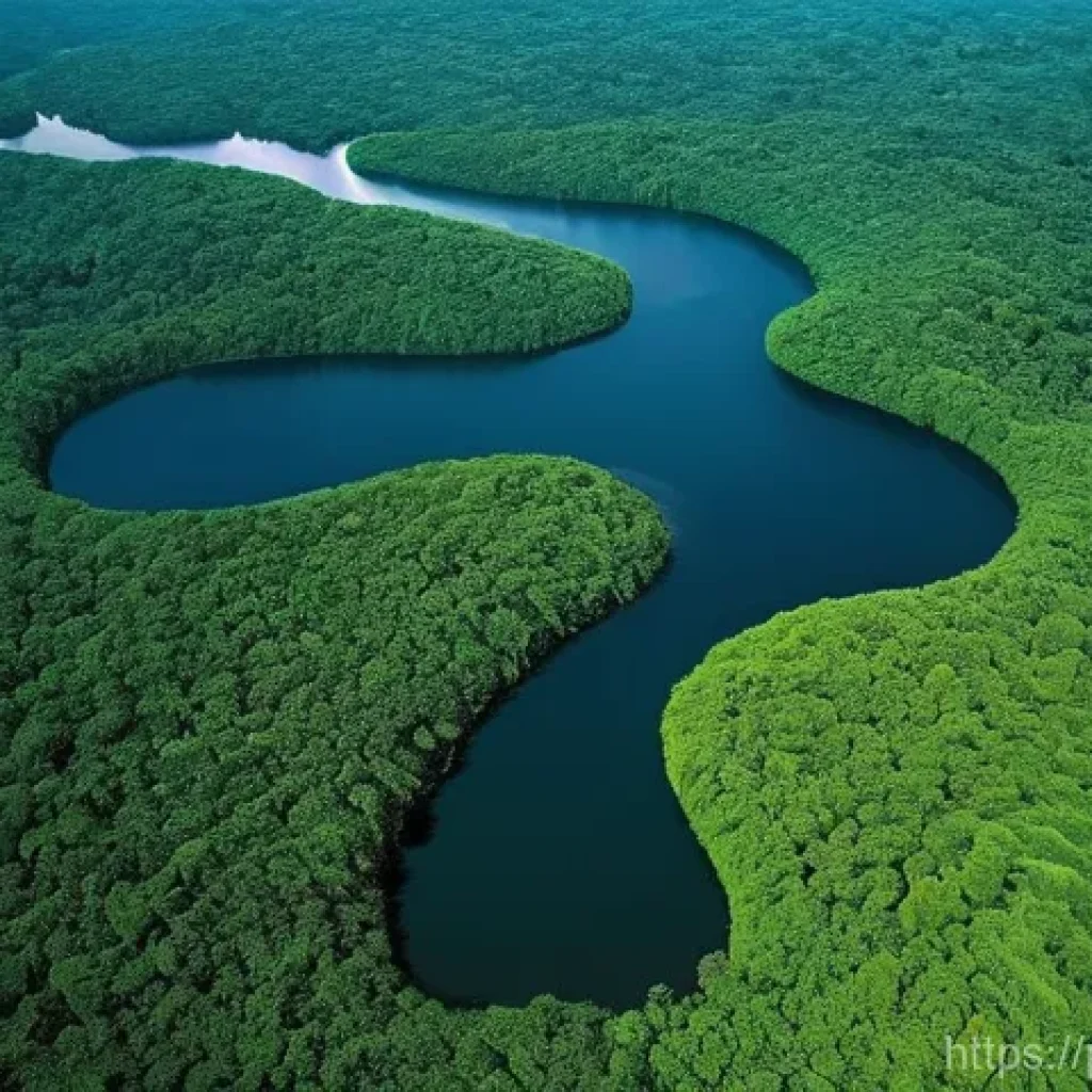 위성 데이터와 생태 분석 - **Prompt: "A breathtaking, high-resolution aerial view of a verdant Amazon rainforest, meticulously ...