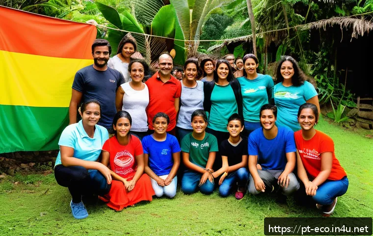 환경 NGO 역할 - A vibrant community workshop scene in a Brazilian rural village, with diverse local residents includ...