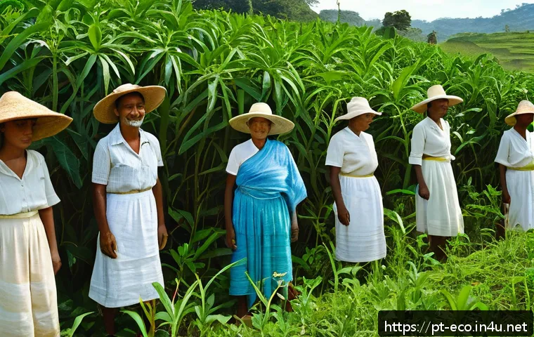 생태학적 경제학 - A vibrant rural Brazilian community engaged in sustainable agroforestry: native trees intertwined wi...
