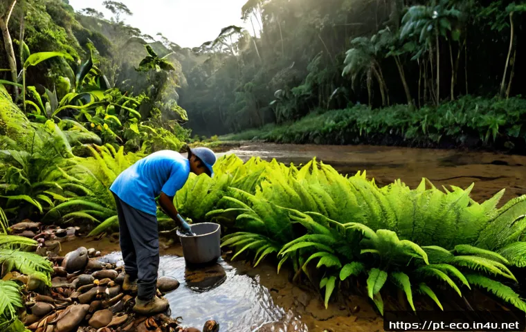 Home 17 생태계 탄력성 연구 - Photorealistic field research scene in Brazil’s Atlantic rainforest, ecologist in practical outdoor ...
